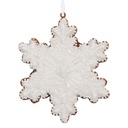 Décoration pendante Flocon de neige Blanc Marron 9x1x10 cm