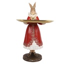 Décoration lapin avec plat Beige Rouge 18x17x31 cm