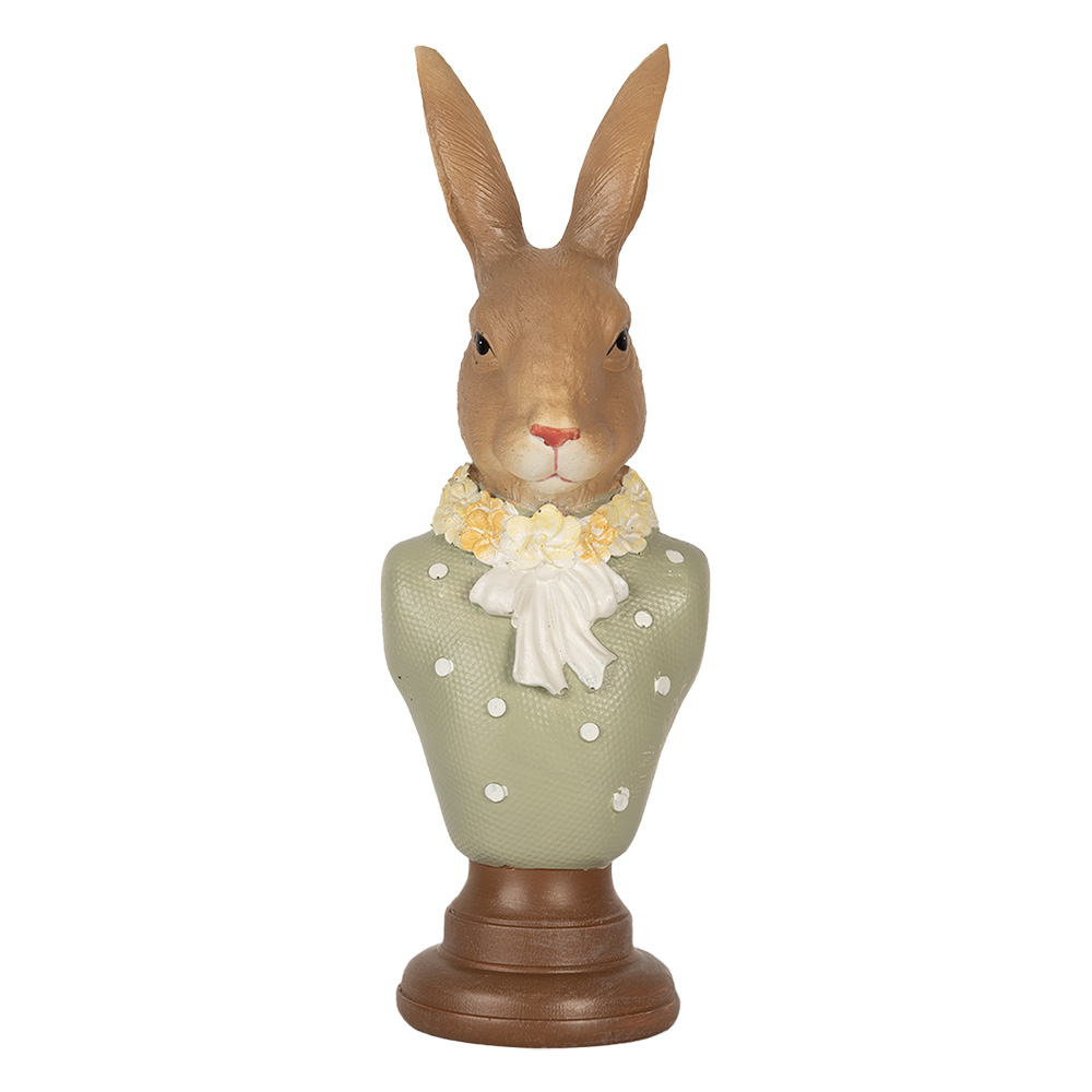 [6PR5364] Image de décoration Lapin Marron Vert 6x5x18 cm