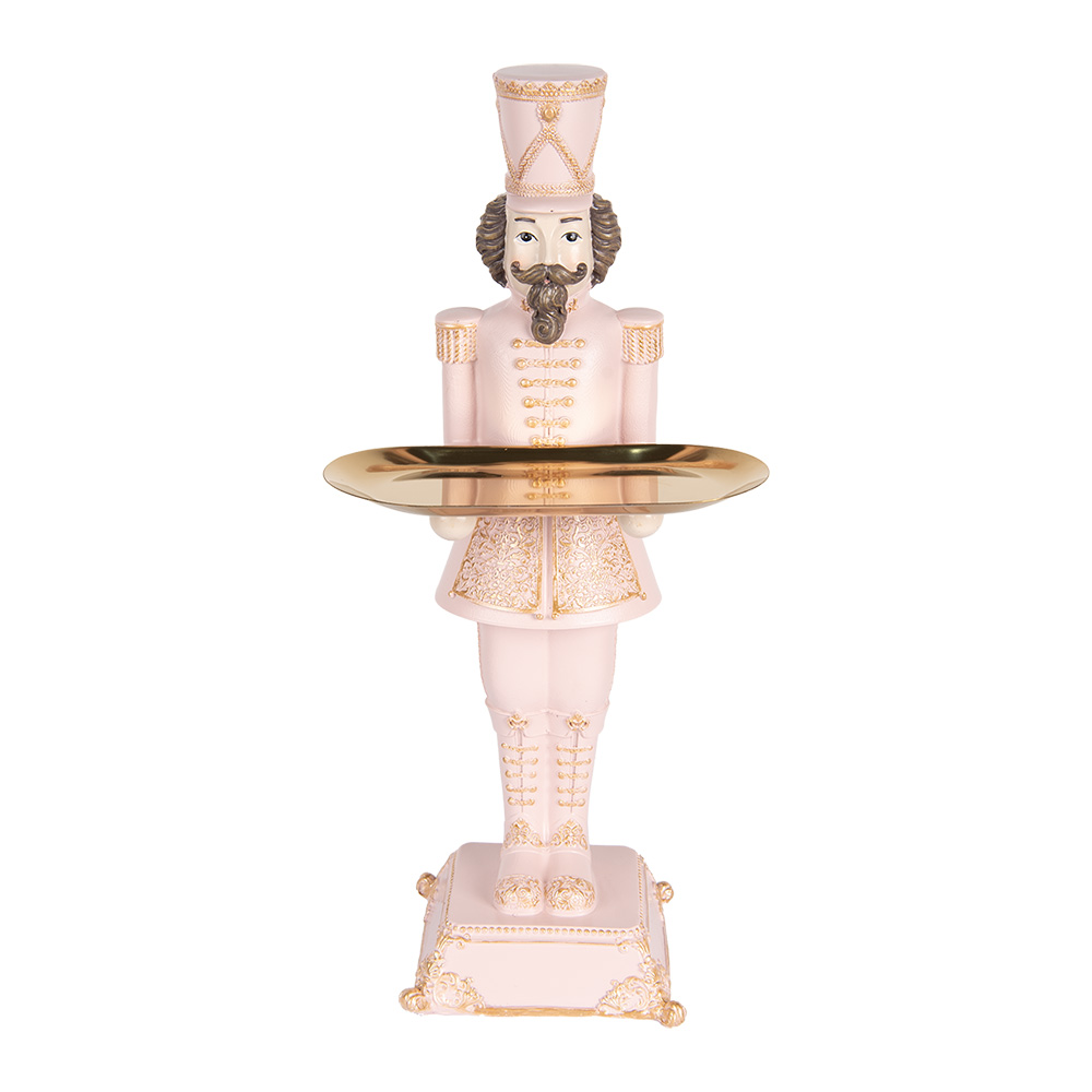 [6PR5368] Décoration de Noël casse Noisette Rose 18x17x40 cm