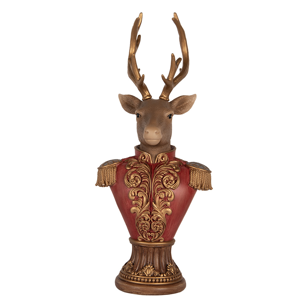 Decoratie buste hert 16x14x36 cm