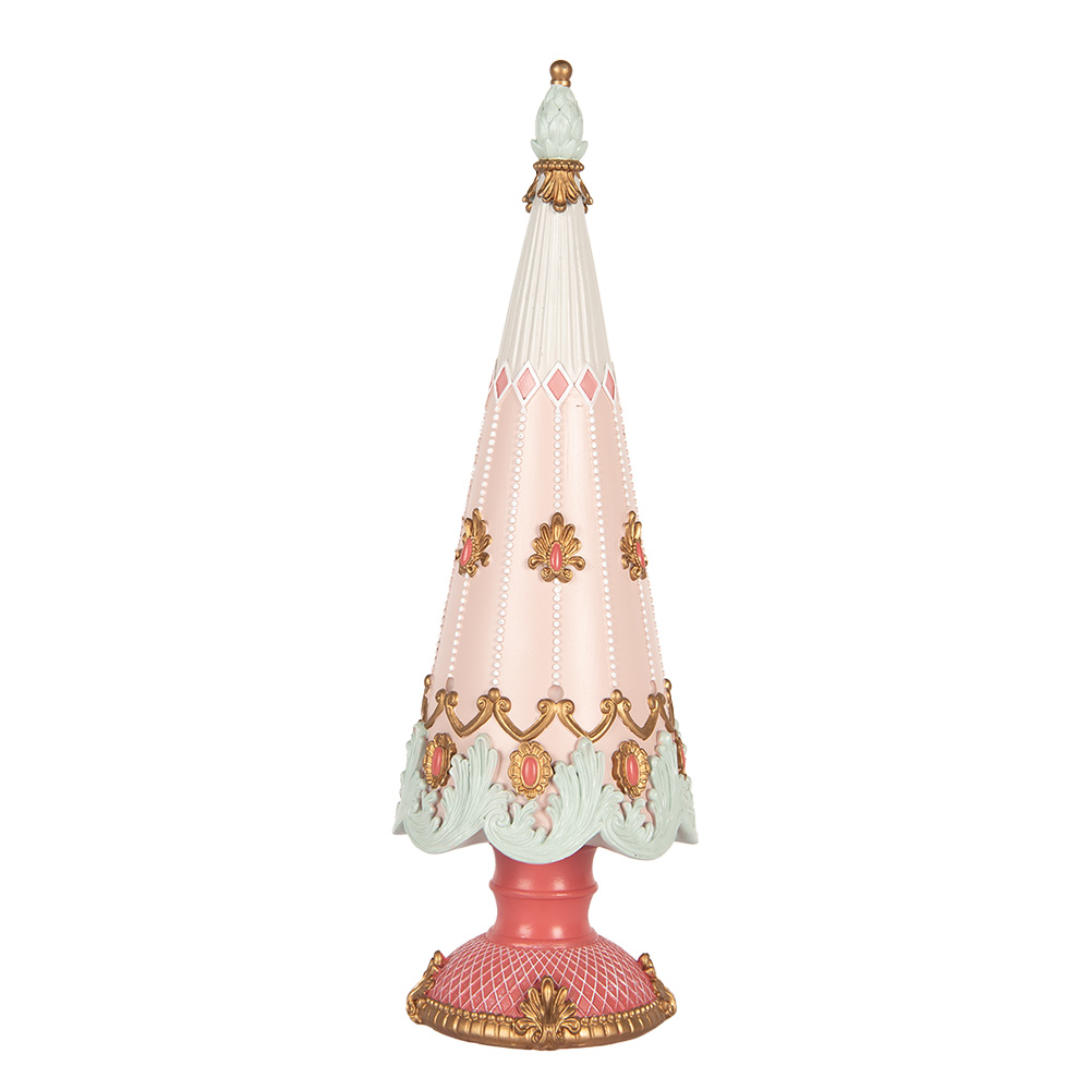 [6PR5399] Décoration de Noël Sapin de Noël Rose Blanc Ø 10x30 cm