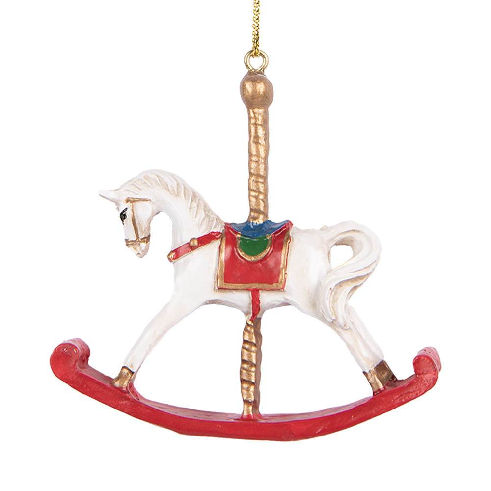 [6PR5413] Decoratie hanger hobbelpaard 8x2x7 cm