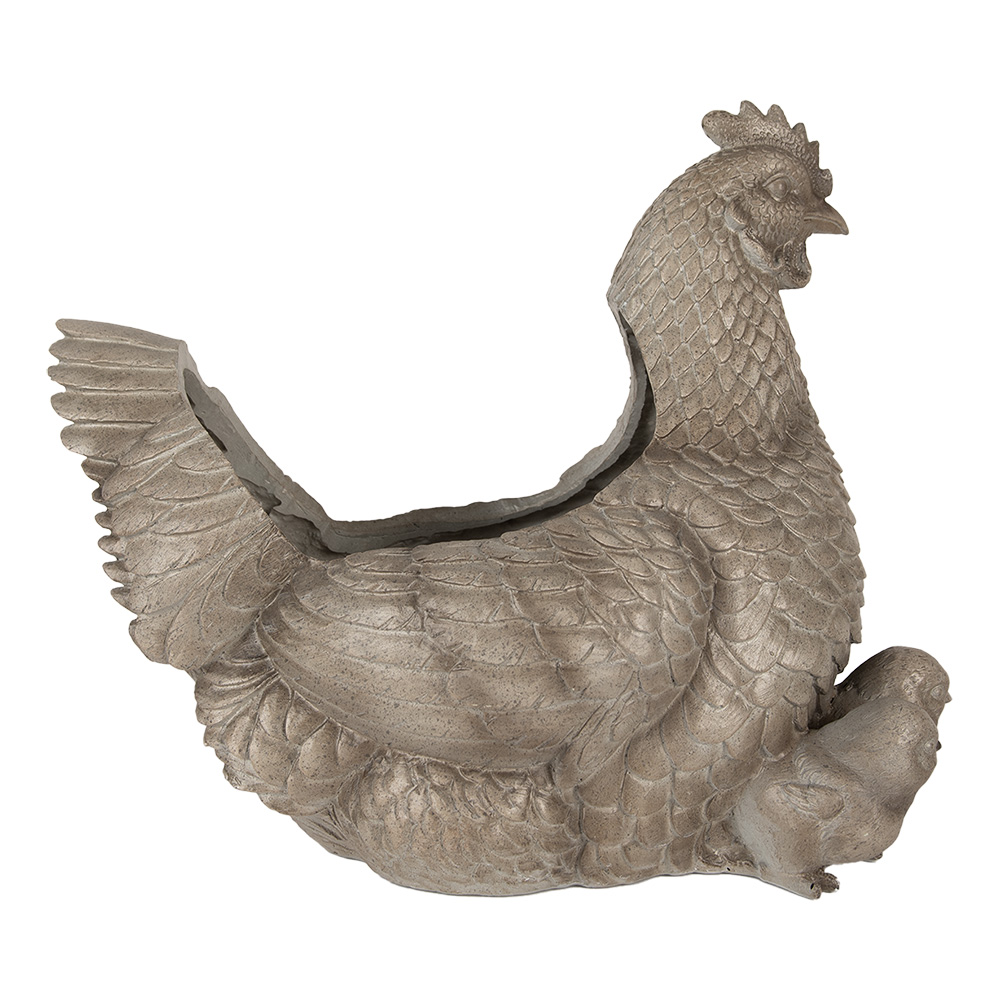 Decoratie bloempot kip 46x30x38 cm