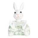 Decoration Statue Rabbit White Green 11x10x16 cm