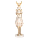 Deko Kaninchen Beige Goldfarbig 13x12x47 cm