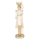 Image de décoration Lapin Beige Blanc Couleur or 13x12x47 cm