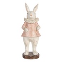Deko Kaninchen Beige Rosa 11x10x29 cm