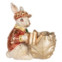 Deko Kaninchen Beige Rot 28x18x30 cm