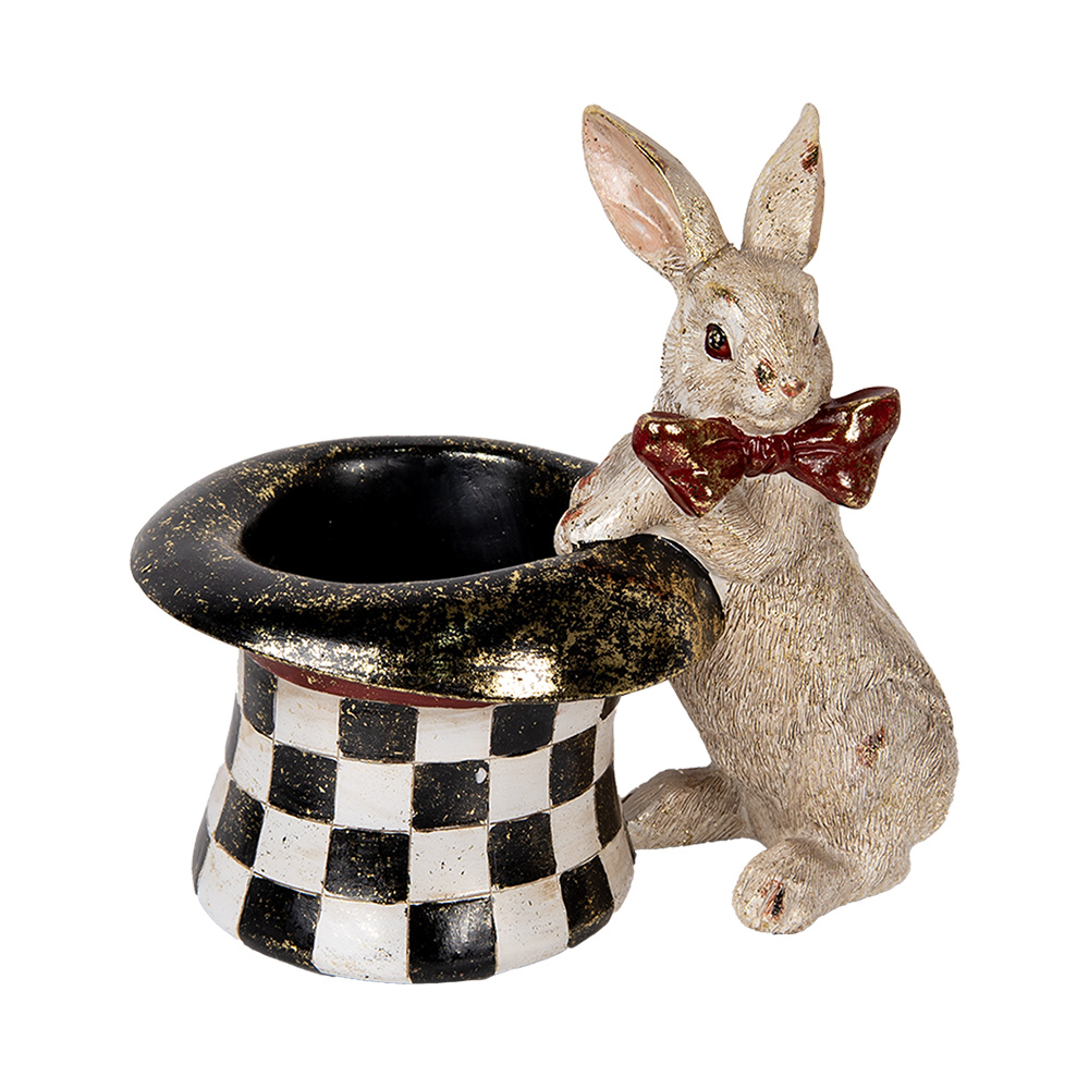 [6PR5492] Decoration Rabbit Beige Black 25x16x23 cm