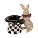 Décoration Lapin Beige Noir 25x16x23 cm