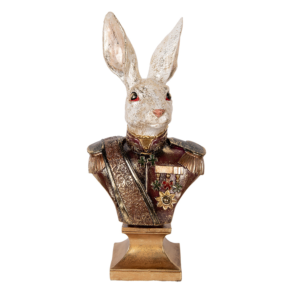 [6PR5498] Décoration Lapin Blanc Rouge 23x16x50 cm