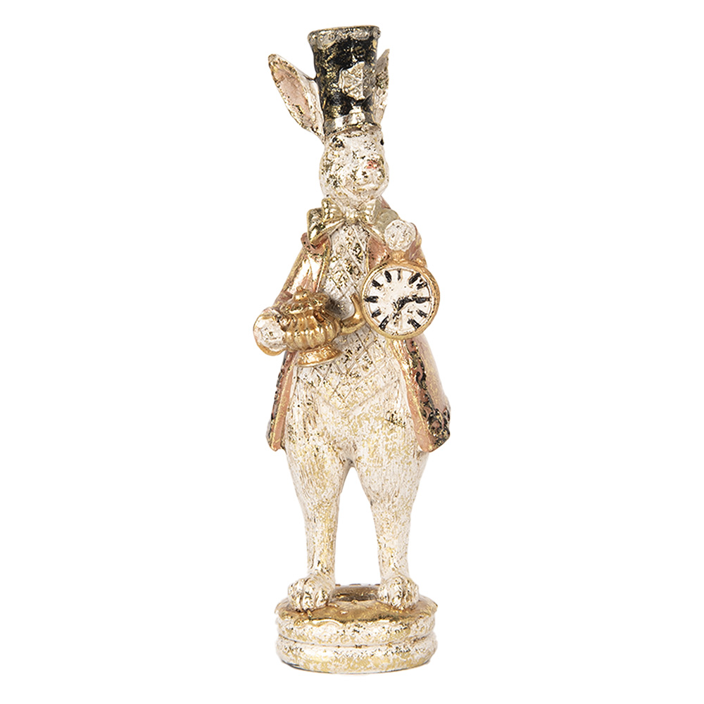 [6PR5505] Decorativa Coniglio Bianco Rosa 6x8x20 cm