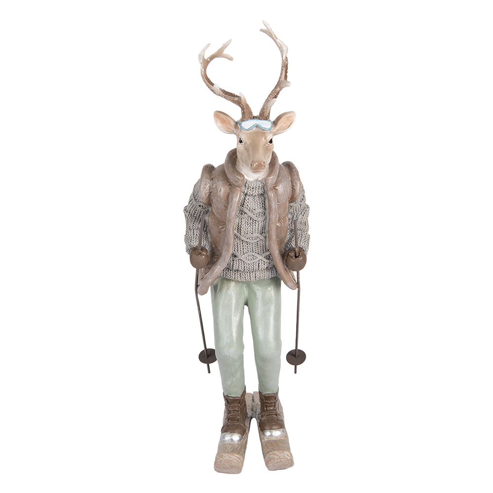 [6PR5530] Decoration Deer Brown Grey 16x11x33 cm