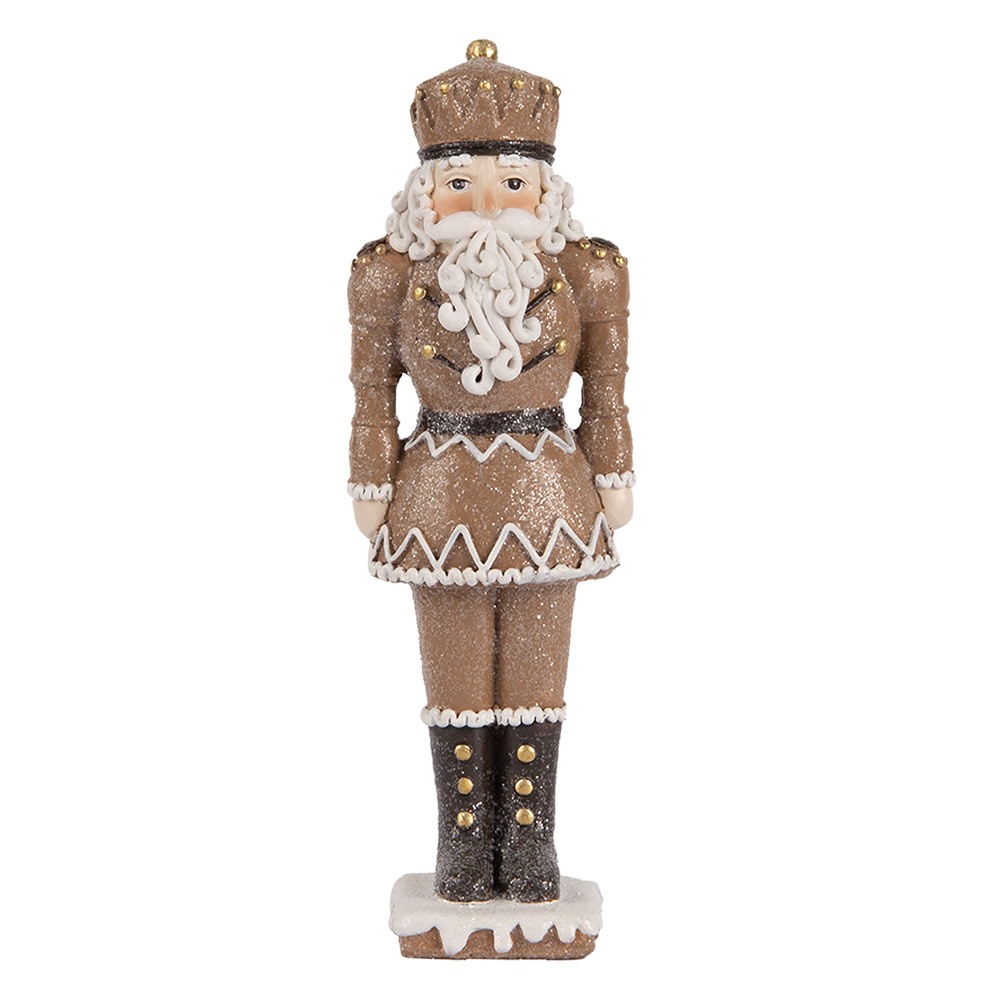 [6PR5532] Décoration de Noël casse Noisette Marron Blanc 6x5x18 cm