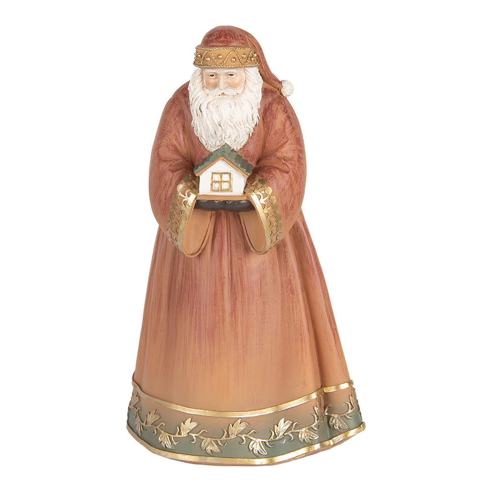 [6PR5543] Weihnachtsdeko Weihnachtsmann Rot Braun 17x13x27 cm