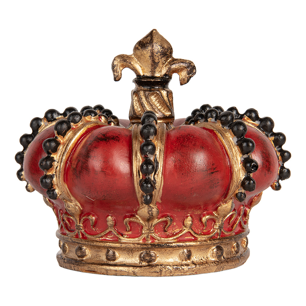 [6PR5583] Decoration Crown Red Gold colored Ø 13x11 cm