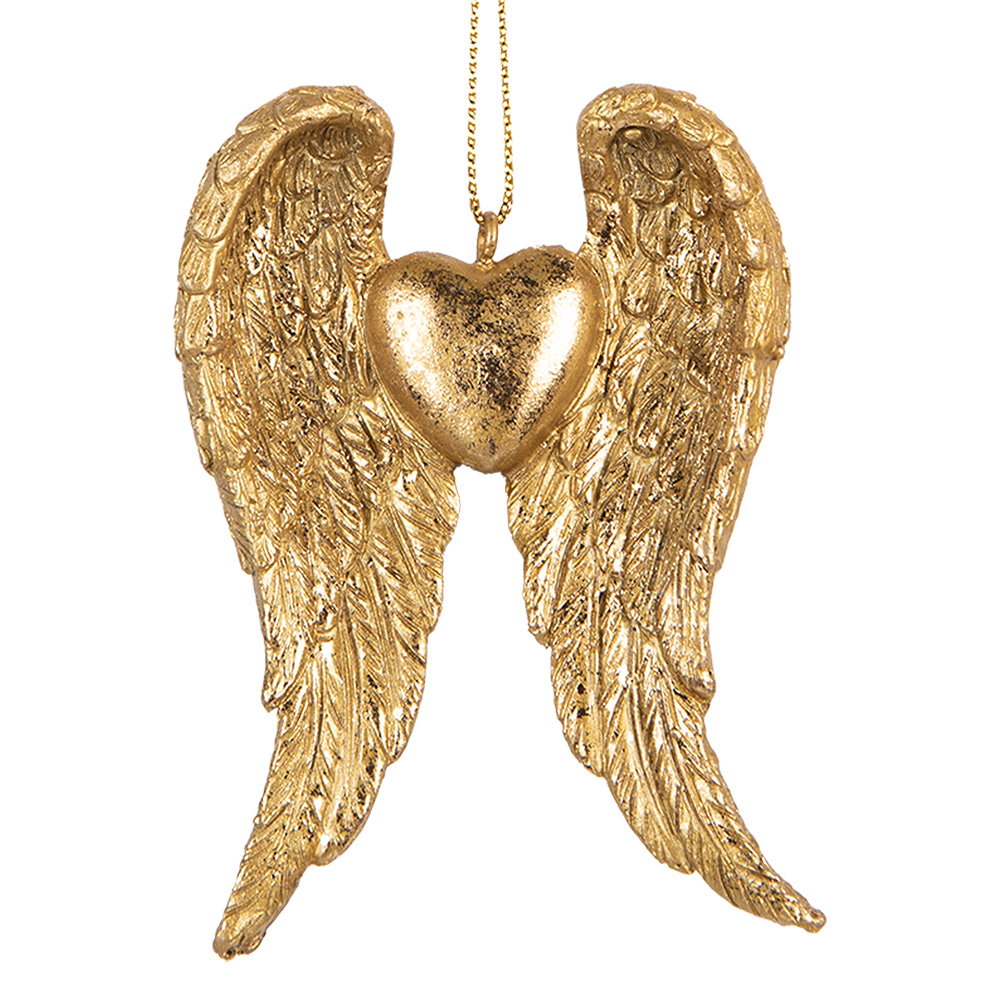 [6PR5641] Decorative Hanger Wings Gold colored 6x2x9 cm
