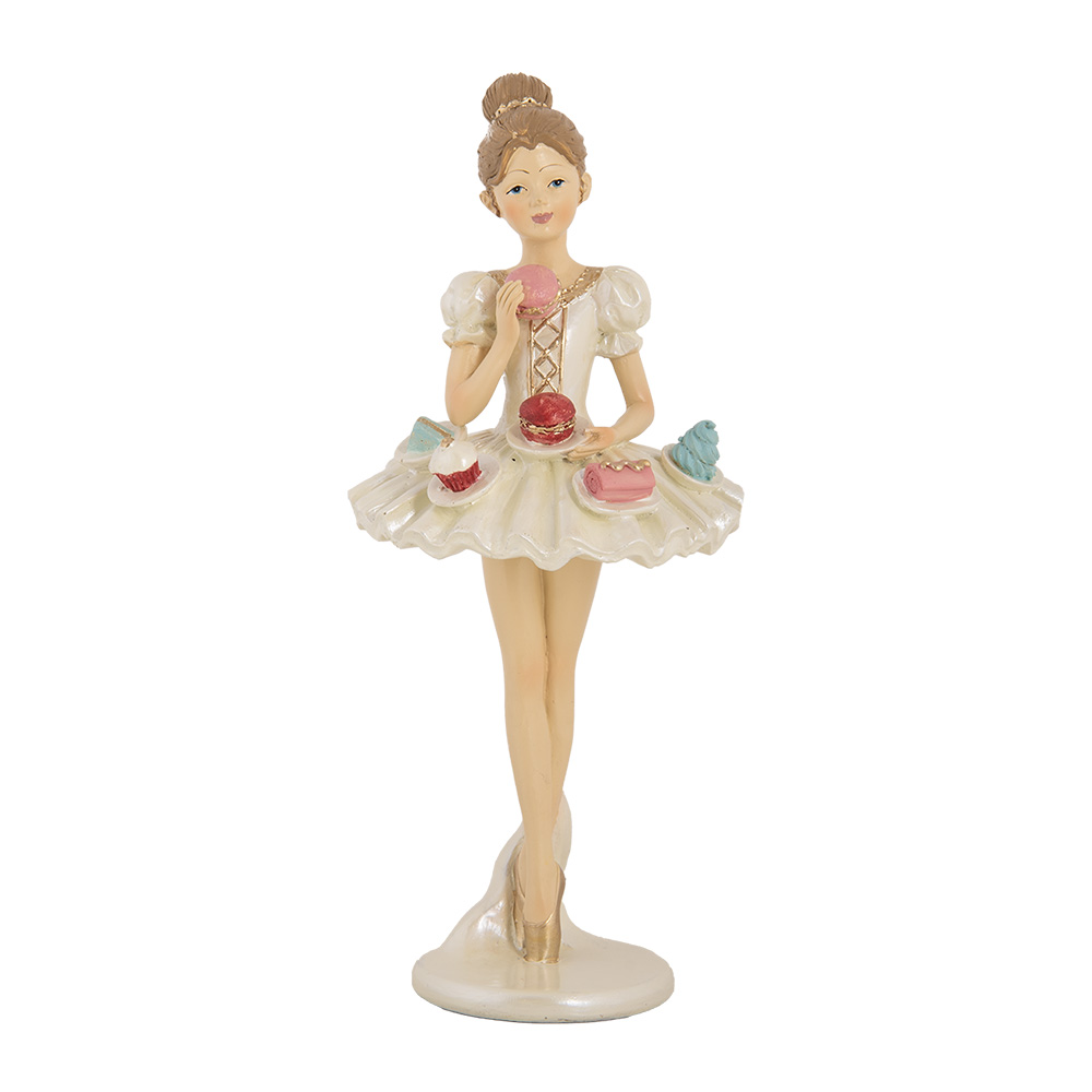 [6PR5643] Décoration Ballerine Blanc Beige Ø 10x24 cm