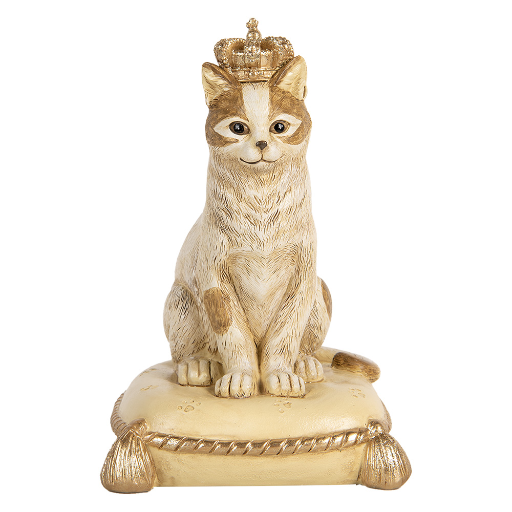 [6PR5644] Tirelire Chat Beige 13x13x20 cm