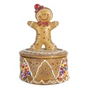 Dekorative Aufbewahrungsbox mit Lebkuchenmännchen Braun Weiß Ø 7x11 cm
