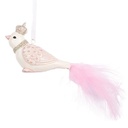 Ciondolo Decorativo Uccello Bianco Rosa 8x5x5 cm