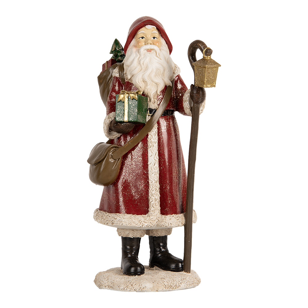 [6PR5672] Weihnachtsdeko Weihnachtsmann Rot Weiß 12x11x26 cm