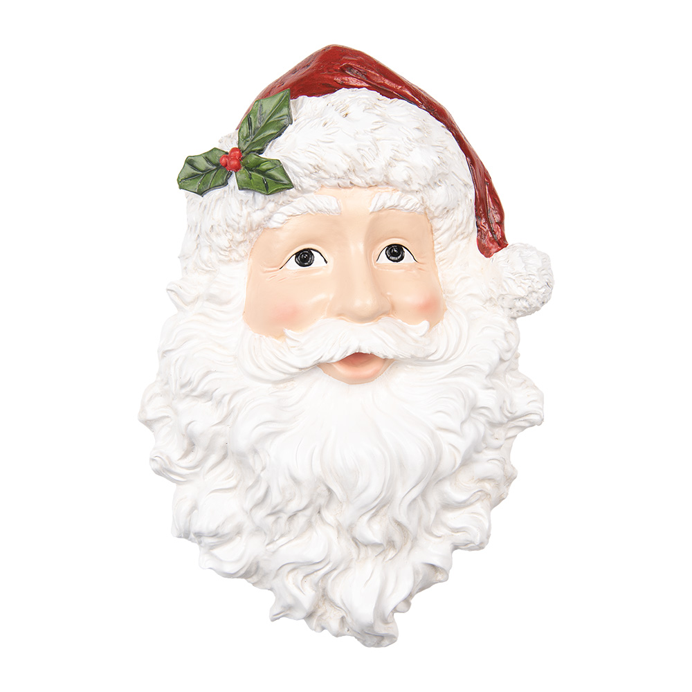 [6PR5690] Décoration murale Père Noël Blanc Rouge 32x9x45 cm