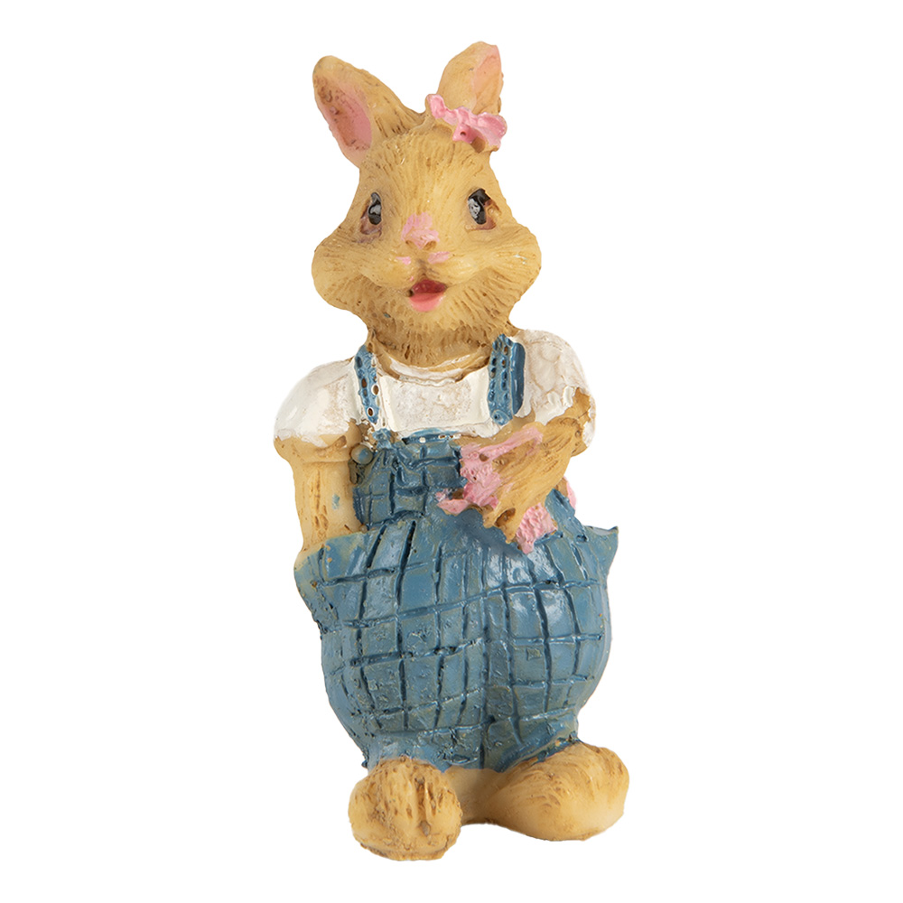 [6PR5719] Décoration Lapin Marron Bleu 3x3x5 cm