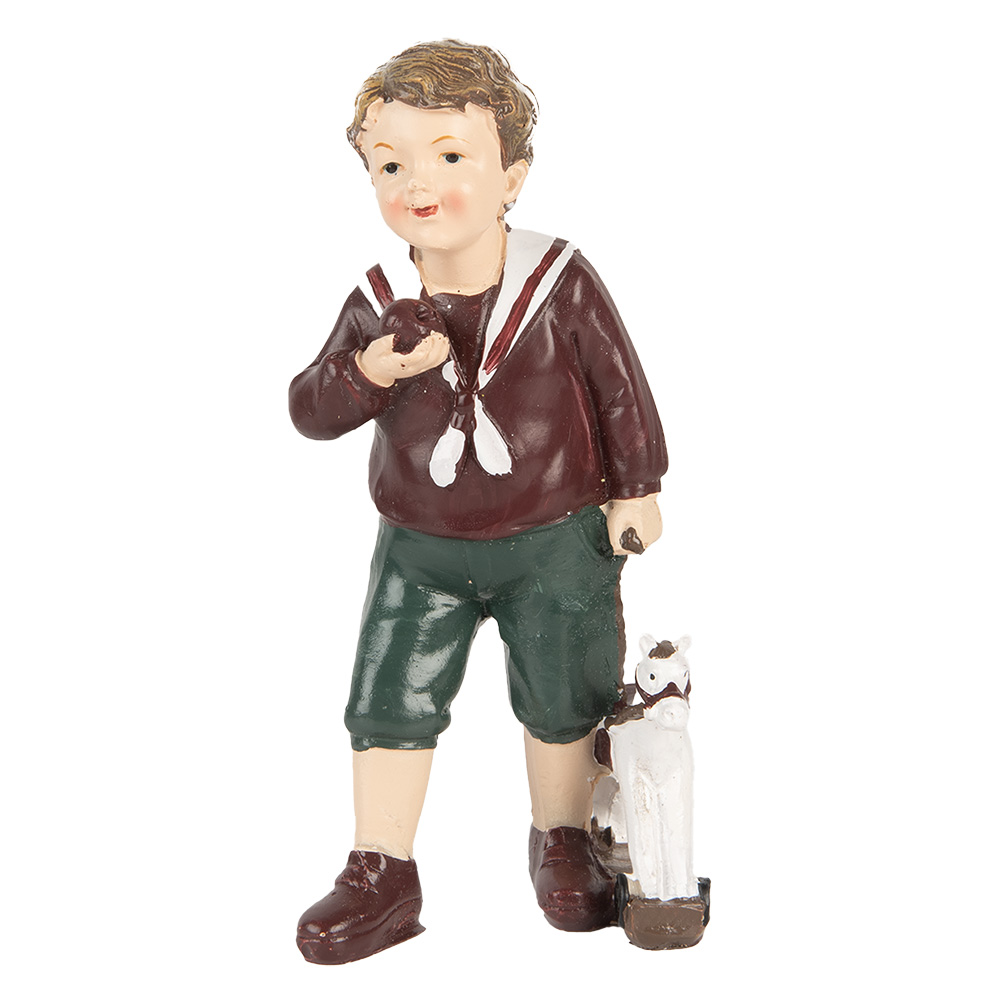 [6PR5730] Christmas Decoration Child Brown Green 6x5x15 cm