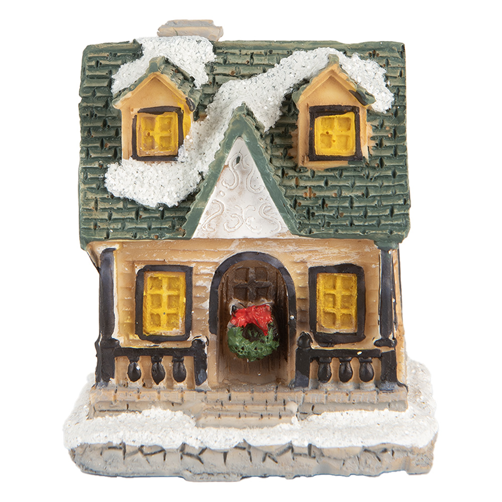 [6PR5735] Décoration d'un Maison avec LED Beige Vert 5x5x6 cm