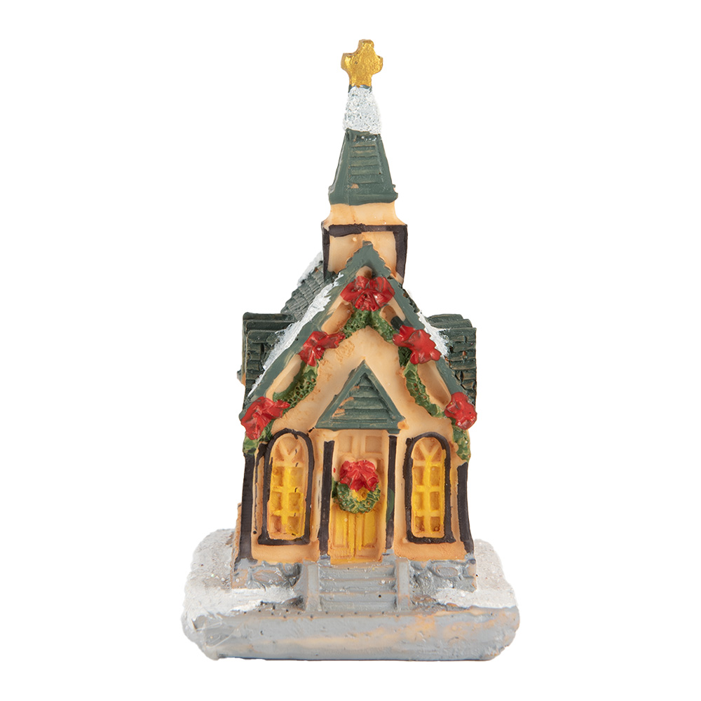 [6PR5736] Decorazione di una Casetta con LED Arancio Verde 6x5x9 cm