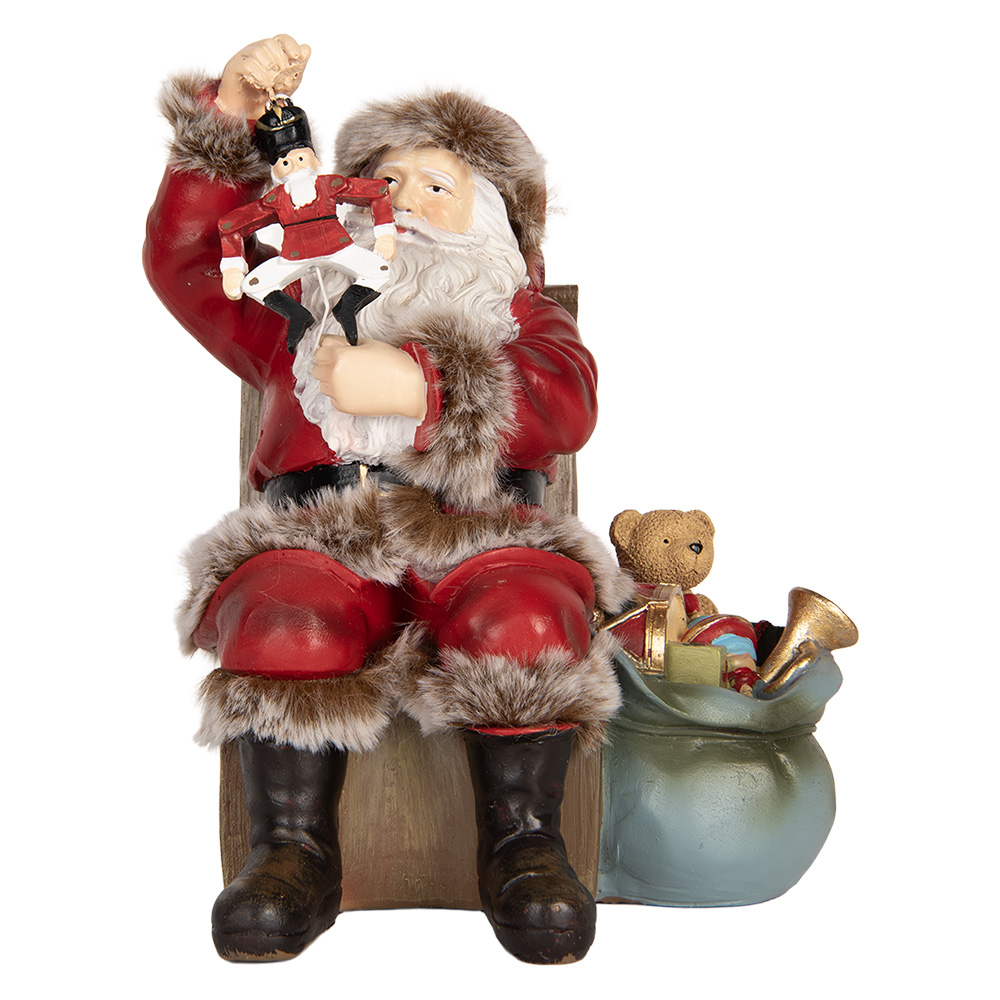 [6PR5749] Décoration de Noël père Noël Rouge Blanc 16x13x19 cm