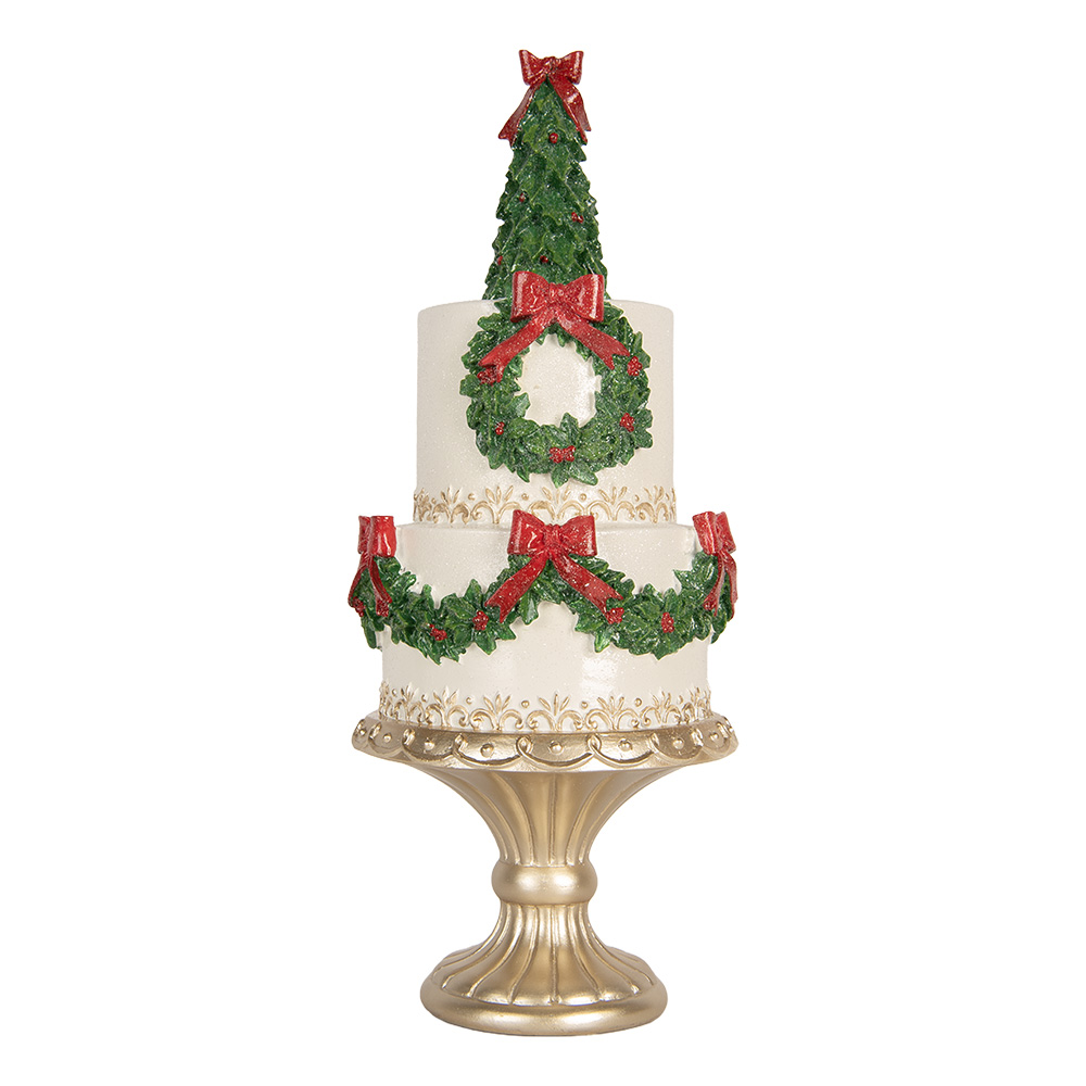 [6PR5770] Décoration gâteau Blanc Vert Ø 17x42 cm
