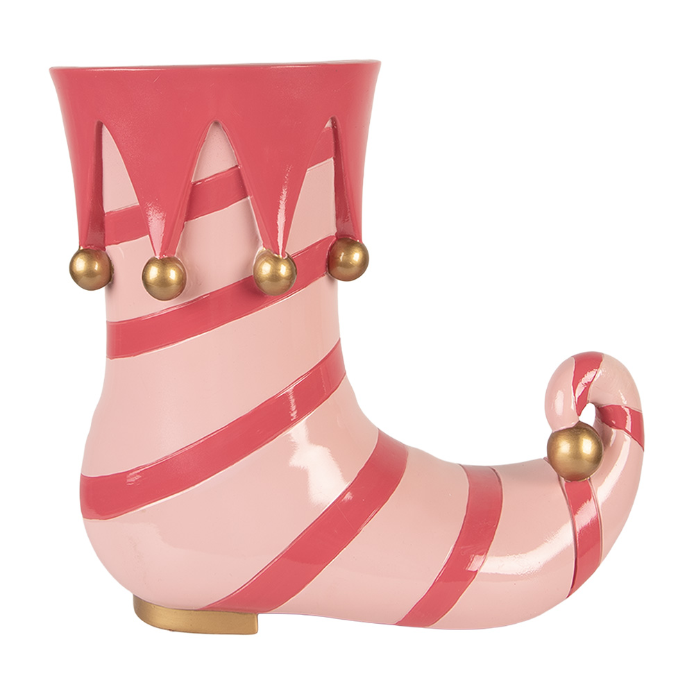 [6PR5797] Decorazione Vaso Porta Pianta Rosa 35x17x32 cm