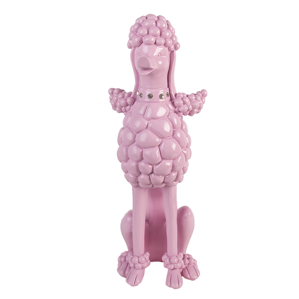 [6PR5803] Decorativa Cane (Barbone) Rosa 13x17x33 cm
