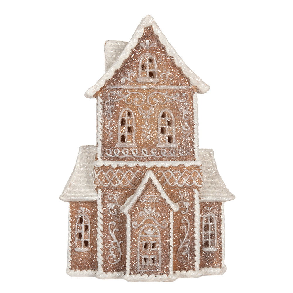 [6PR5809] Décoration Maison avec LED Marron Blanc 16x8x23 cm