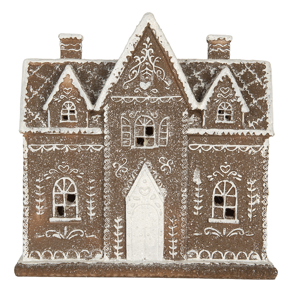 [6PR5814] Décoration Maison avec LED Marron Blanc 26x10x25 cm