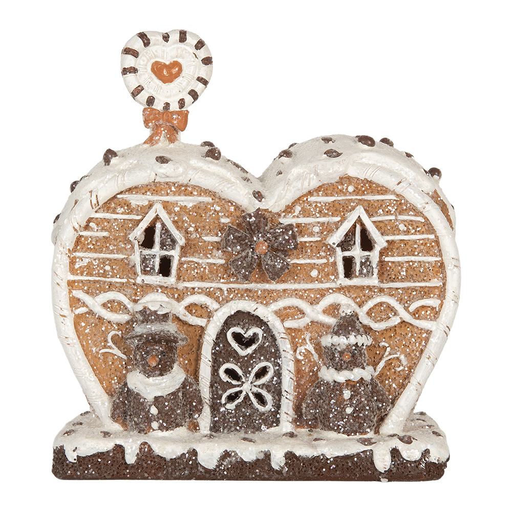[6PR5826] Décoration Maison avec LED Marron Blanc 18x10x19 cm