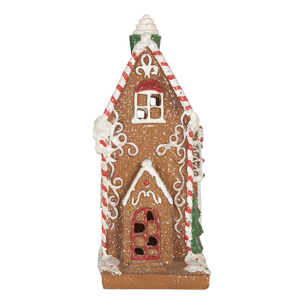 [6PR5846] Décoration Maison avec LED Marron Blanc 15x9x20 cm