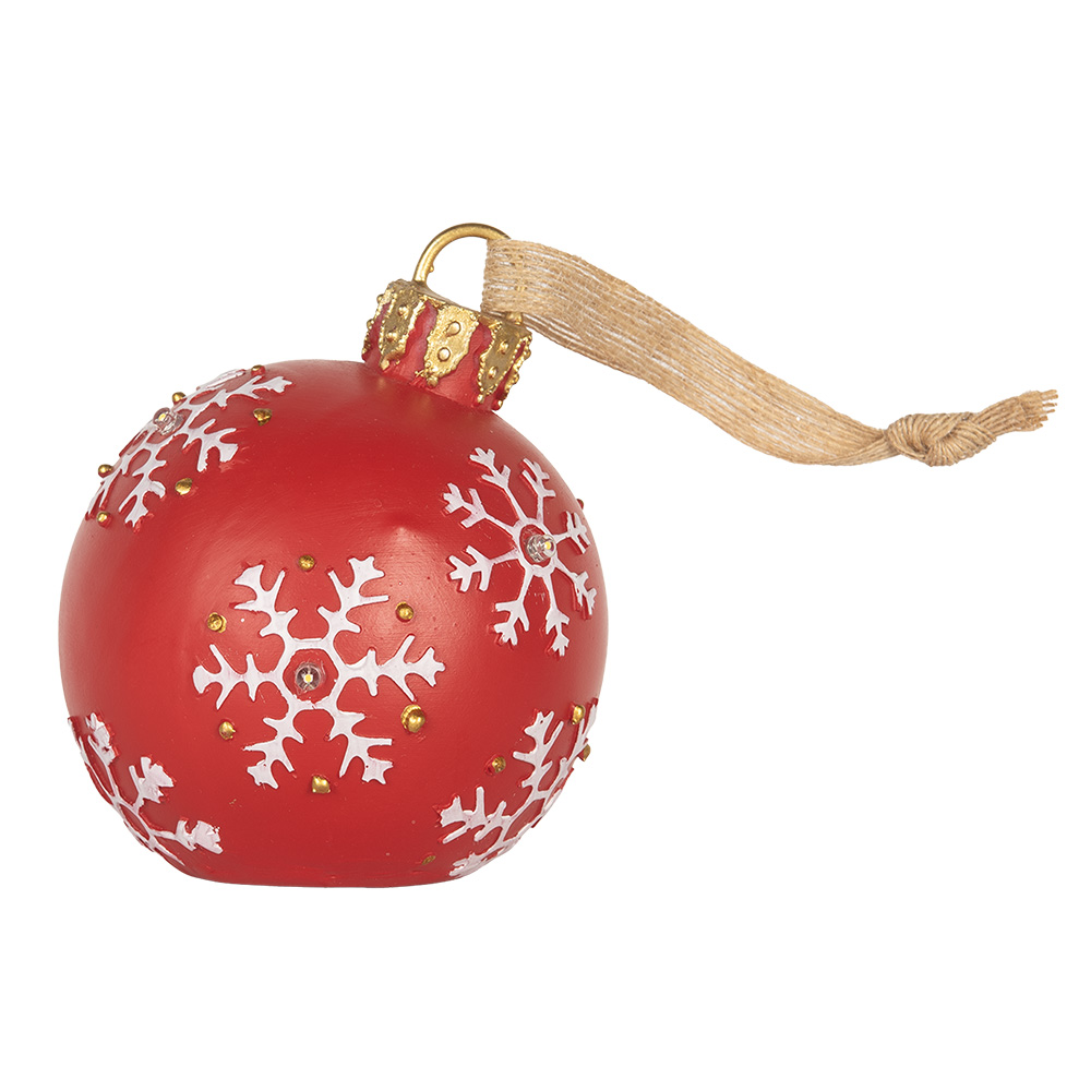 [6PR5858] Decoration pendant Christmas Bauble with LED Red White Ø 12x14 cm