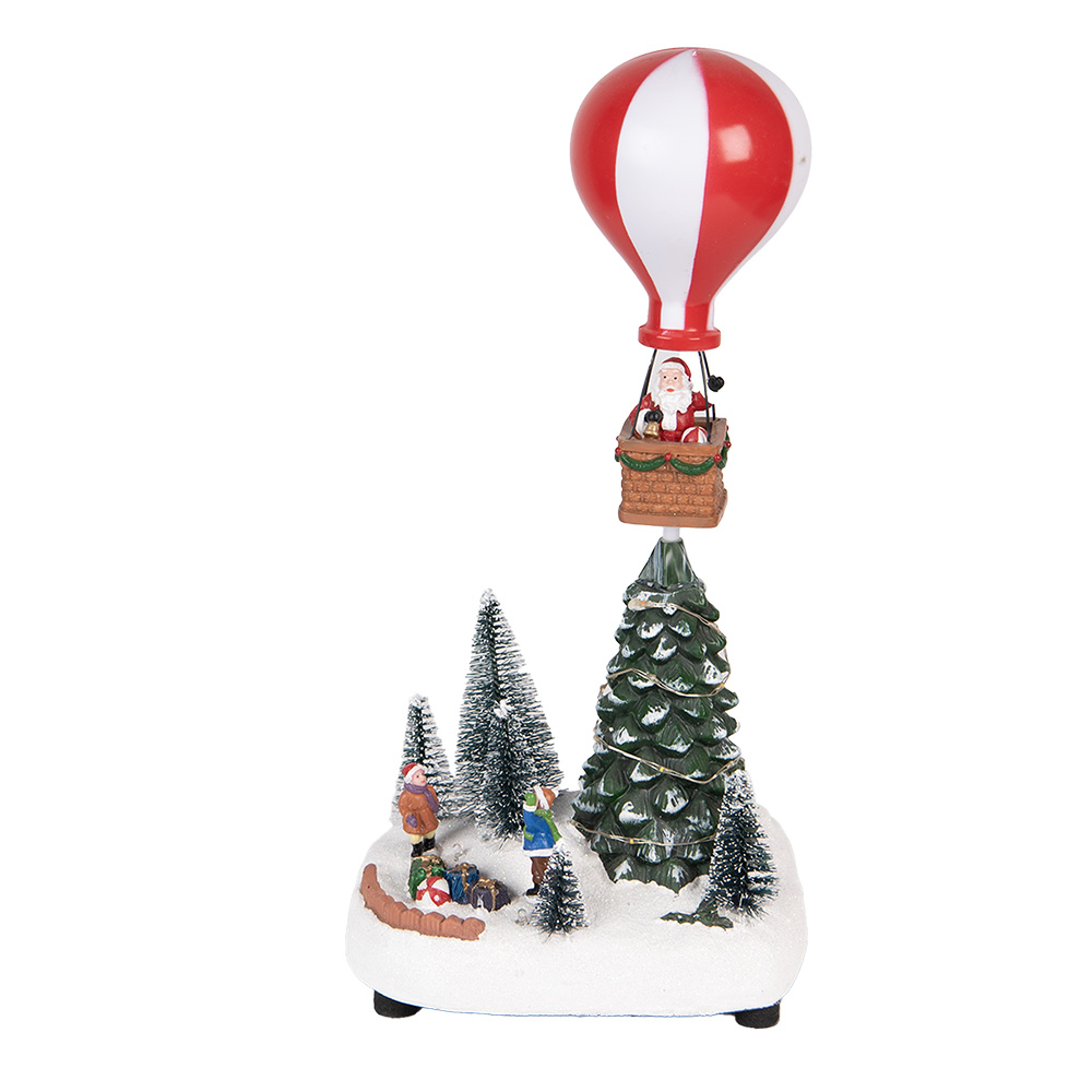 [6PR5870] Christmas Decoration Christmas Trees with LED Green White 17x13x32 cm / 3xAA