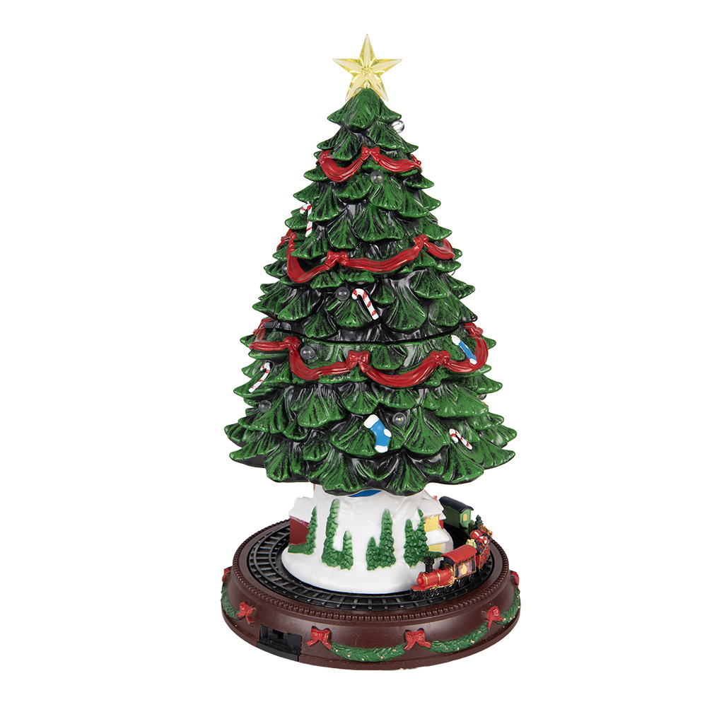 [6PR5874] Christmas Decoration Christmas Tree with LED Green Red Ø 24x46 cm / 3xAA