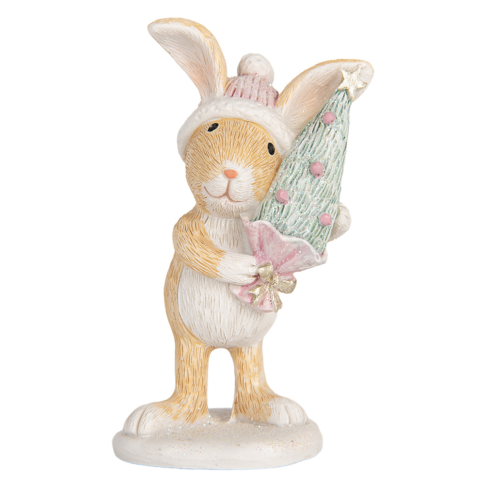 [6PR5886] Decoration Rabbit Brown White 5x5x10 cm