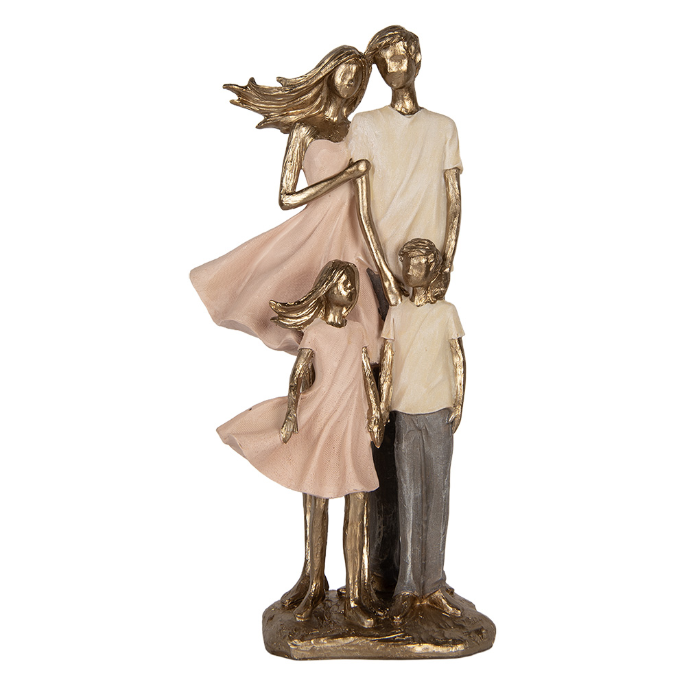 [6PR5902] Décoration Famille Couleur or Rose 17x11x35 cm