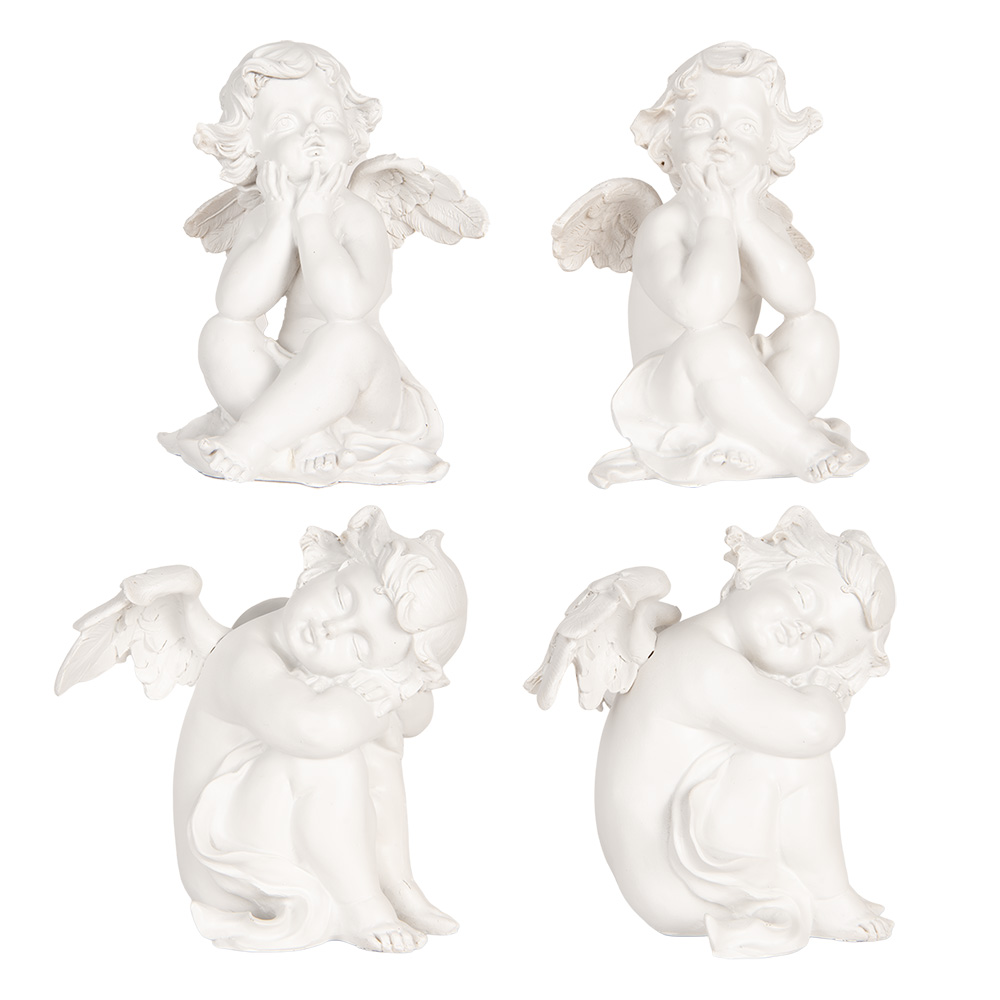 [6PR5914] Decorativa Angeli Bianco (set 4) 16x14x19 cm