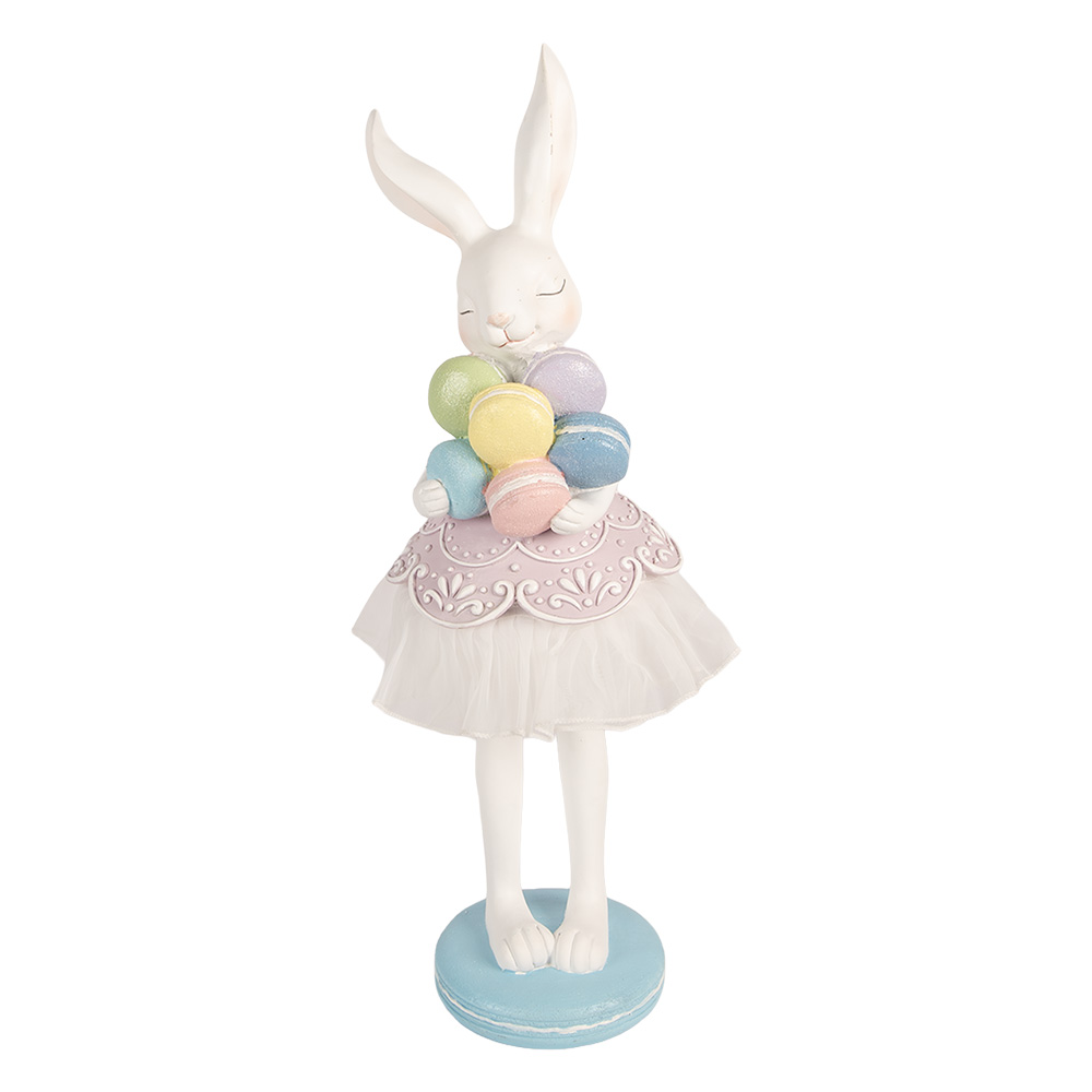 [6PR5931] Décoration Lapin Blanc Violet 18x17x54 cm