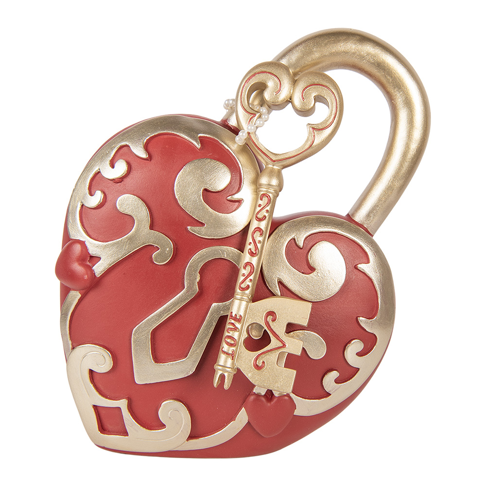 [6PR5955] Décoration Cur avec clé Rouge Couleur or 22x9x30 cm