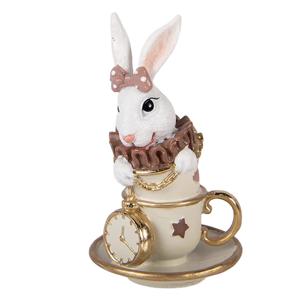 [6PR5971] Decoration Rabbit White Beige 8x8x14 cm