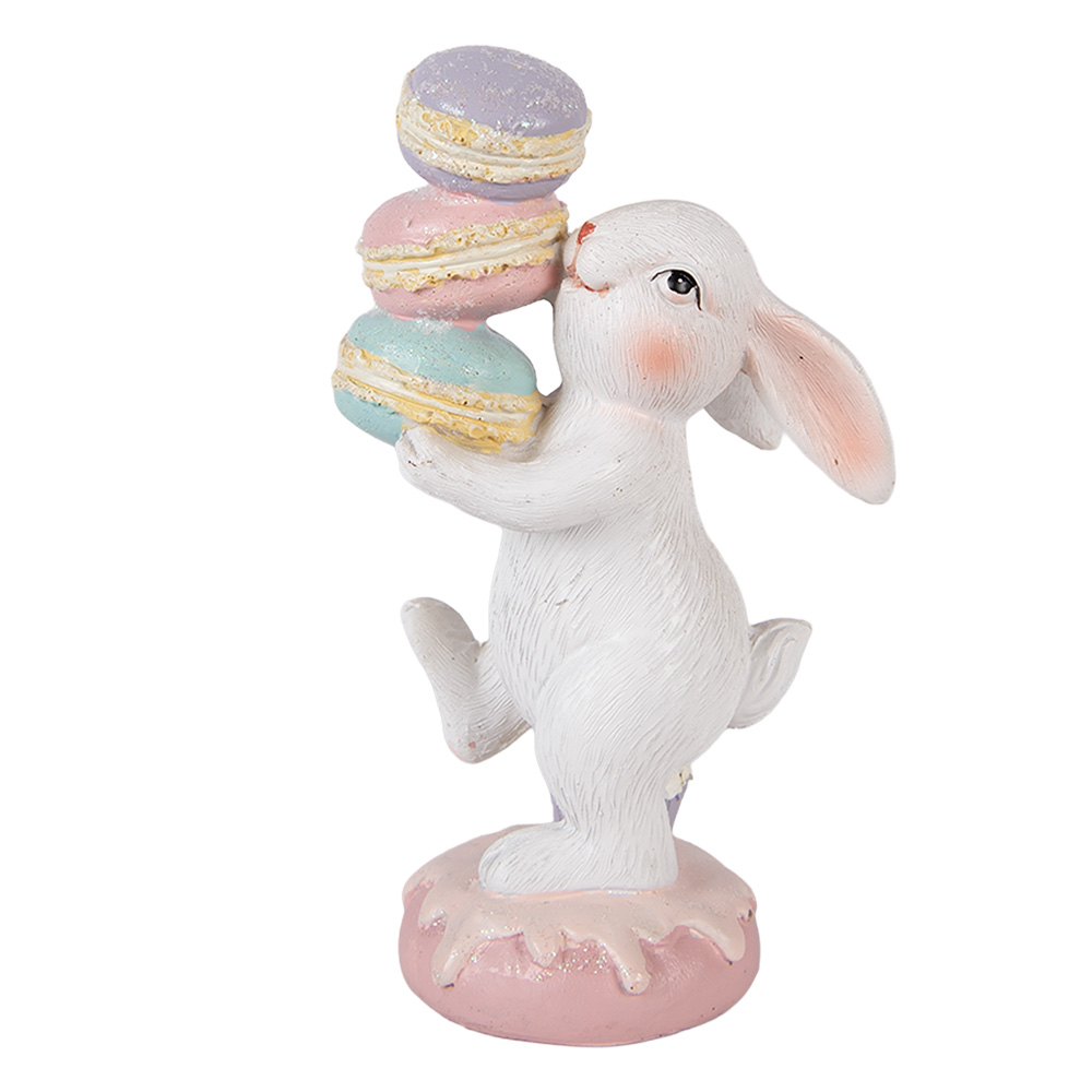 [6PR5973] Décoration Lapin Blanc Rose 8x6x14 cm